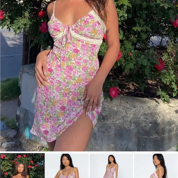 Emilee Mini Dress Floral | Pink | Womens | Princess Polly